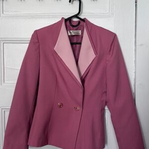 Vintage 80s Lilli Ann Two Tone Lapel Pink Women's Blazer